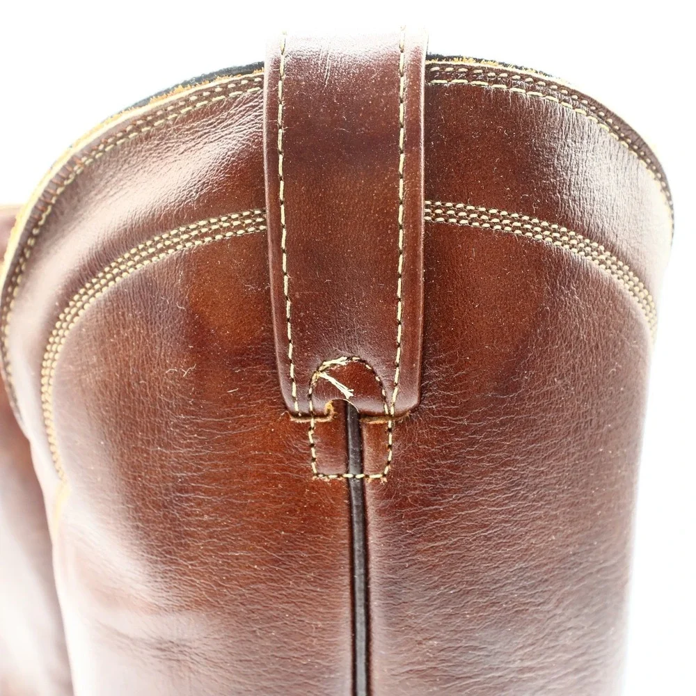 Laredo Vintage 90s Western Boots Mens 9 D Chocolate Brown Leather 2723 NIB